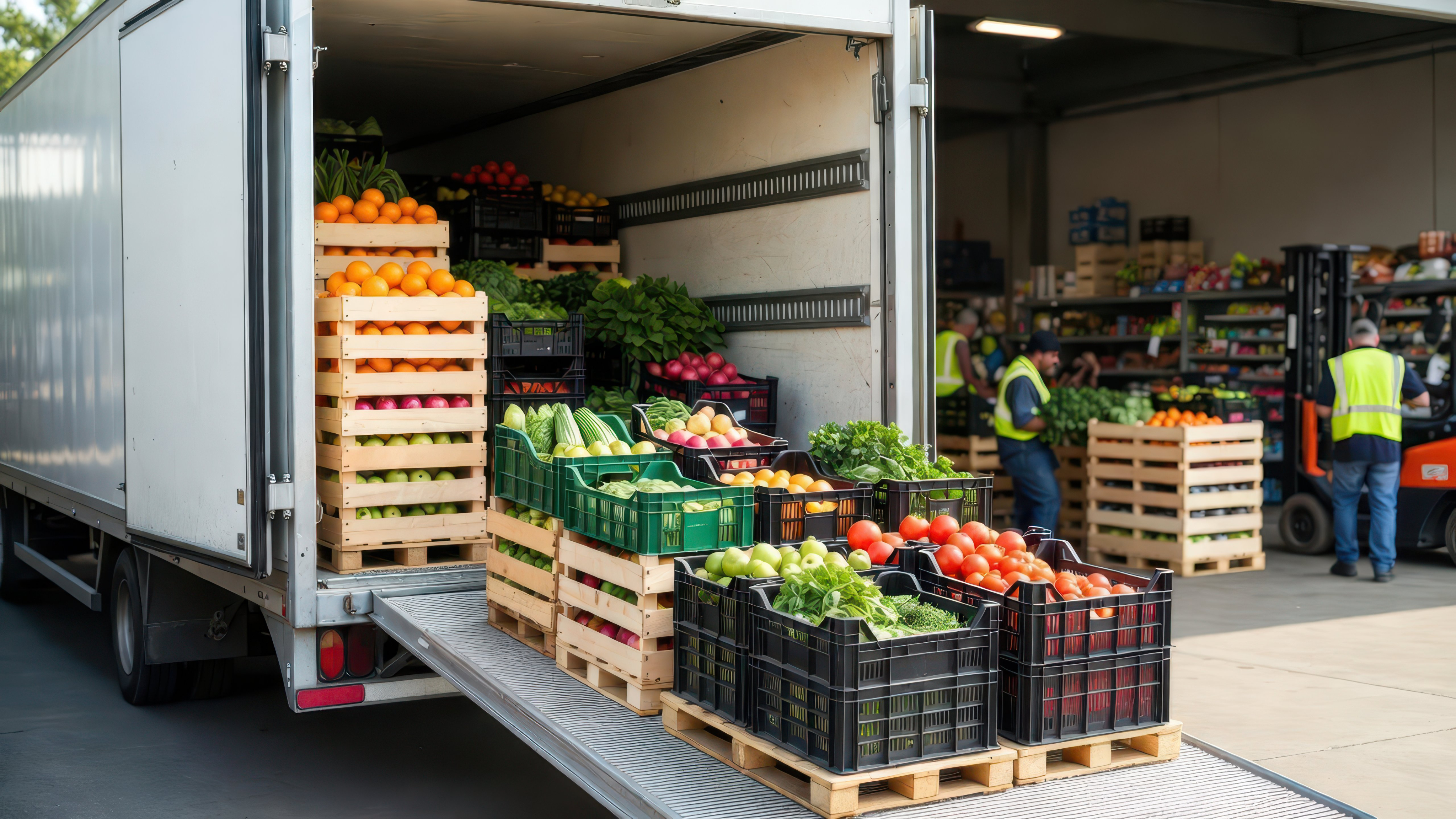 Produce prepared for cross-border freight