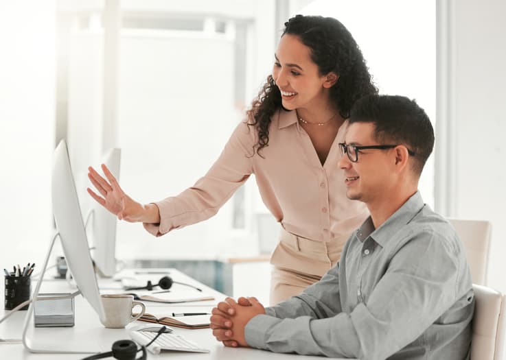 Claims specialist guiding a policyholder
